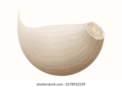 Garlic clove isolated on a white background. Vegetable and spice ingredient, unpeeled garlic clove for cooking and healthy nutrition or spice and condiment product package design. Realistic 3D vector