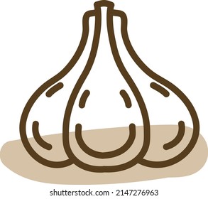 Knoblauch, Illustration, Vektorgrafik auf weißem Hintergrund.