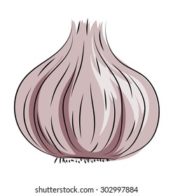 Garlic Colored Sketchy Vector Icon 