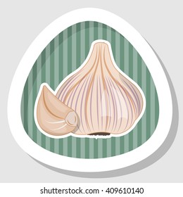 Garlic colorful icon