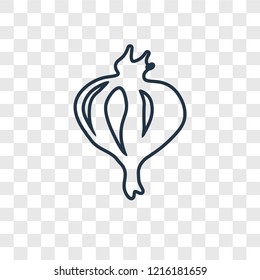 Garlic concept vector linear icon isolated on transparent background, Garlic concept transparency concept in outline style