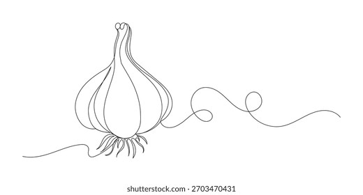Alho em estilo de desenho de arte de linha contínua