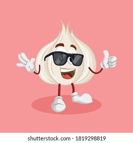 Knoblauchmaskot, lustiges Gesicht