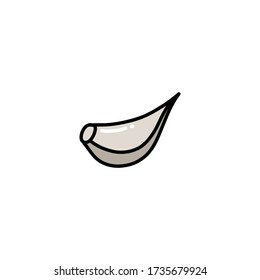 garlic doodle icon, vector illustration