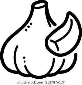 Ícone de vetor de garfo de alho e ilustração