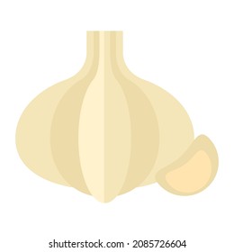 Garlic Flat Clipart Vector Illustration