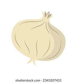 Knoblauch-Flachsymbol, Vektorgrafik, Bwang putiGemüses, Ballium sativum Gemüse im Cartoon-Stil