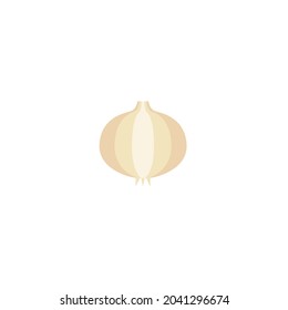 Icono plano de ajo, verdura y dieta, gráficos vectoriales, sobre fondo blanco, eps 10. Diseño de iluminación de vectores