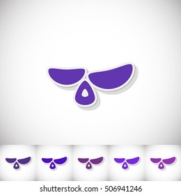 Garlic. Flat sticker with shadow on white background. Vector illustration