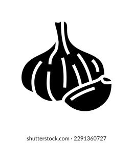 garlic food herb glyph icon vector. garlic food herb sign. isolated symbol illustration