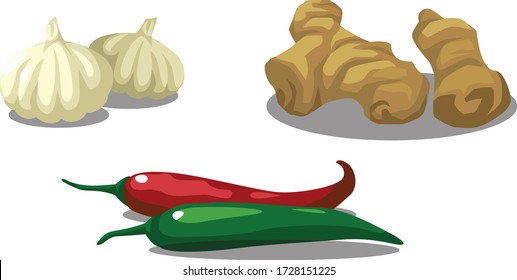 Knoblauchginger und Chili sehen würzig aus