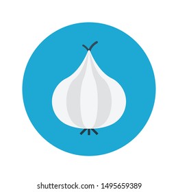 garlic glyph flat vector icon