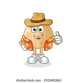 garlic go on vacation character. cartoon mascot vector
