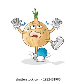 garlic hiten by bowling cartoon. cartoon mascot vector