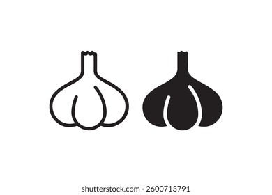 Garlic icon in black and white Vector