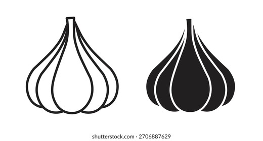 Knoblauchsymbolsammlung. moderne einfache Symbole für das Web