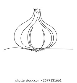 Icono de ajo Ilustración vectorial de contorno de dibujo de una línea continua