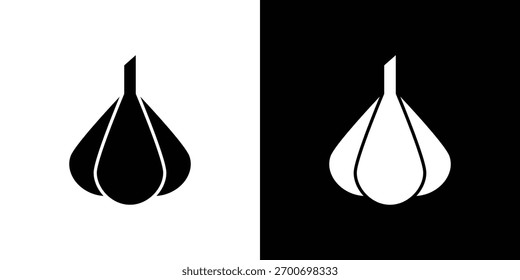Design-Konzept für Knoblauchsymbole. Vektorflachsymbole