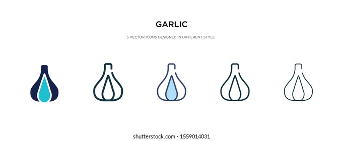 garlic icon in different style vector illustration. two colored and black garlic vector icons designed in filled, outline, line and stroke style can be used for web, mobile, ui