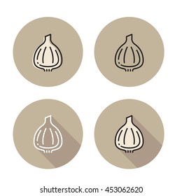 Garlic icon in different styles
