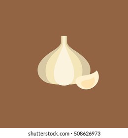 garlic icon in flat design vector