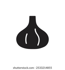 Icono de ajo Ilustración de línea plana