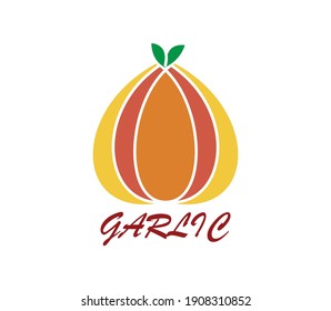 Garlic icon flat style logo illustration