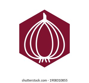 Garlic icon flat style logo illustration
