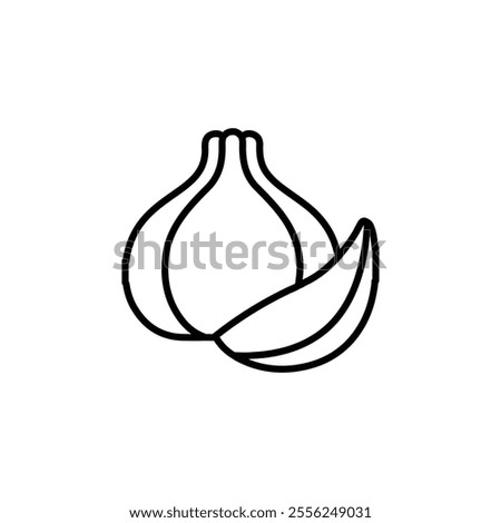 garlic icon Flat symbol set outline