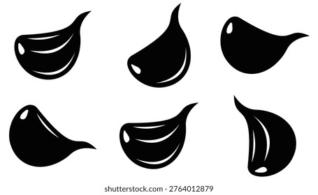Garlic Icon in Line, Solid and Flat Styles Vector for Food, Cooking and Organic Ingredient Design	