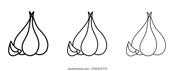 Garlic icon linear style sign for mobile concept and web design.