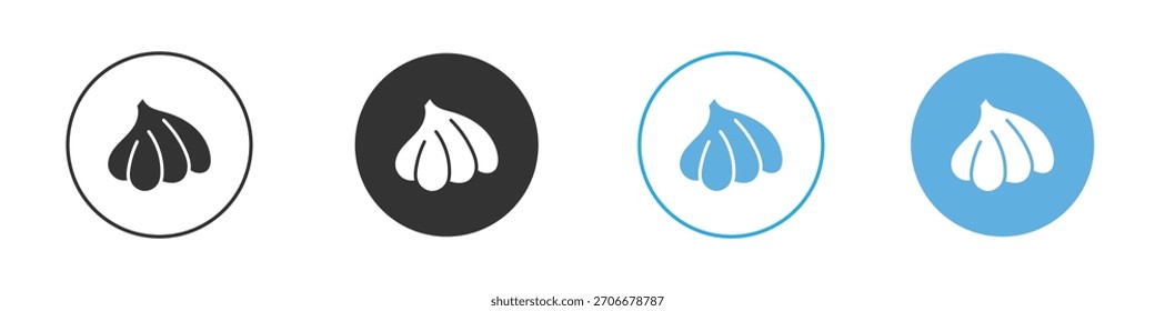 Ícone de alho Modelo de logotipo Conjunto de design