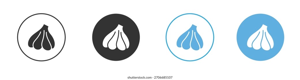 Ícone de alho Modelo de logotipo Conjunto de design