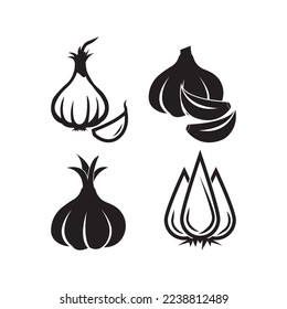 Garlic icon logo vector illustration design template