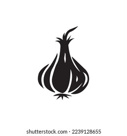 Garlic icon logo, vector illustration design template
