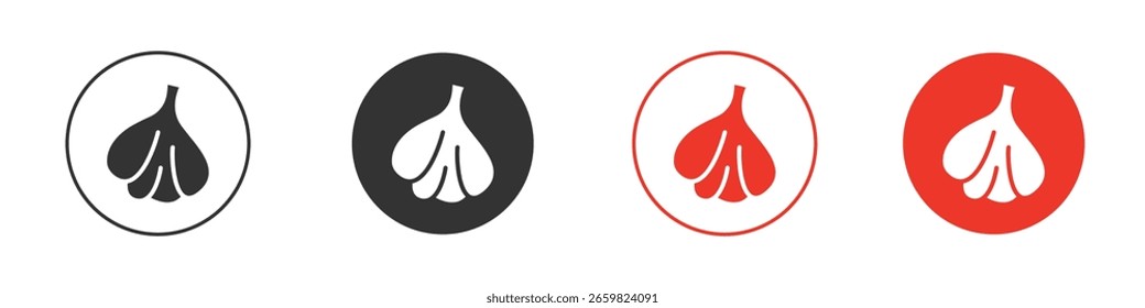 Icono del ajo para el logotipo, símbolo de la muestra del Vector para el diseño