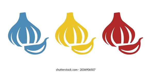 icono de ajo en fondo blanco, ilustración vectorial