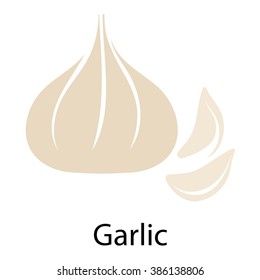 Garlic icon on white background. Vector illustration.