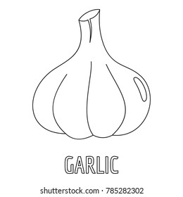 Garlic icon. Outline illustration of garlic vector icon for web