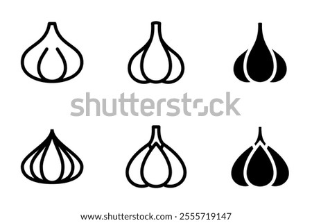 garlic icon set design concept