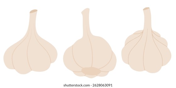Icono de ajo en el estilo plano sobre fondo blanco.