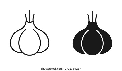 Knoblauch-Symbol-Set, Vektorgrafik .