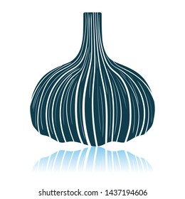 Garlic Icon. Shadow Reflection Design. Vector Illustration.