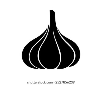 Icono de ajo, especia, como condimento para alimentos y verduras. Icono de ajo aislado sobre fondo blanco. Ilustración vectorial.