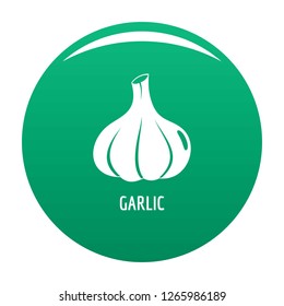 Garlic icon. Simple illustration of garlic vector icon for any design green