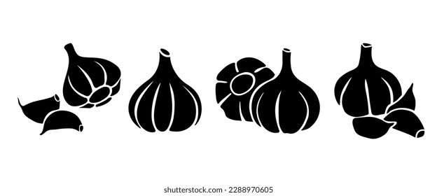 Garlic icon, simple style, vector