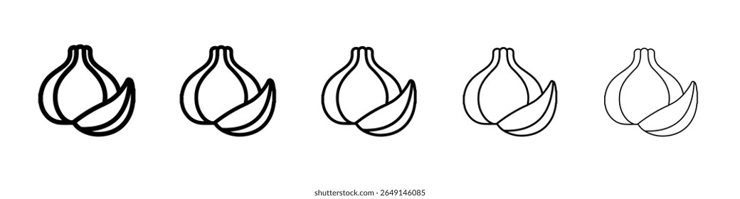 ícone de alho simples vetor contorno logotipo
