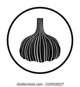 Garlic  icon. Thin circle design. Vector illustration.
