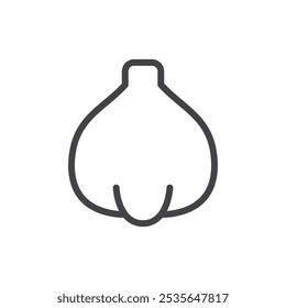 Garlic icon Thin outline art symbol