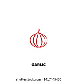 garlic icon. garlic vector design. sign design. red color